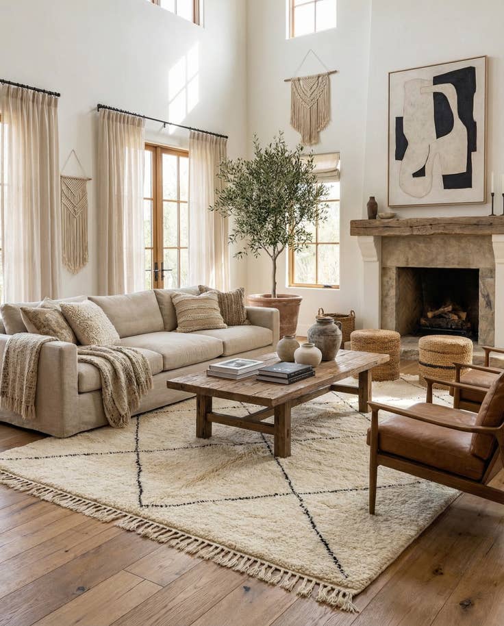 Detail image of 6' 8 x 9' 8 Hand Knotted Moroccan Wool Rug