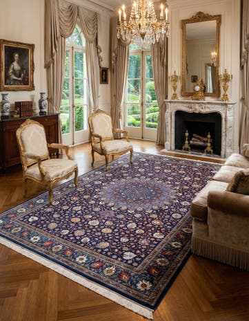 6' 7 x 9' 9 Ghom Silk Rug
