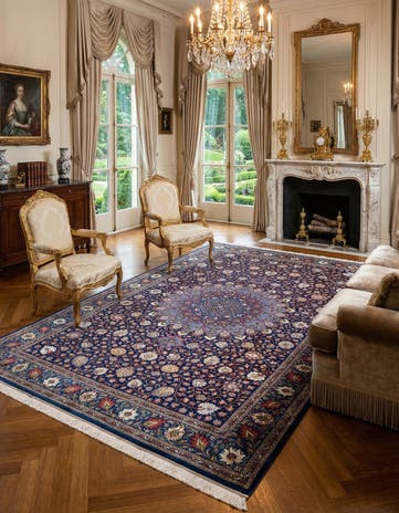 6' 7 x 9' 9 Ghom Silk Rug