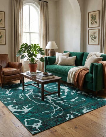 5' 5 x 6' 3 Hand Knotted Ultra Vintage Persian Wool Square Rug
