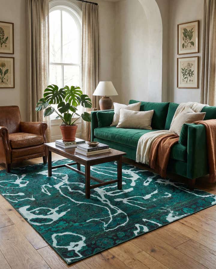5' 5 x 6' 3 Hand Knotted Ultra Vintage Persian Wool Square Rug