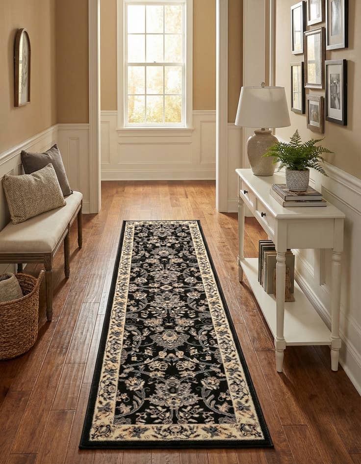 Detail image of 2' x 8' 2 Kashan Design Runner Rug