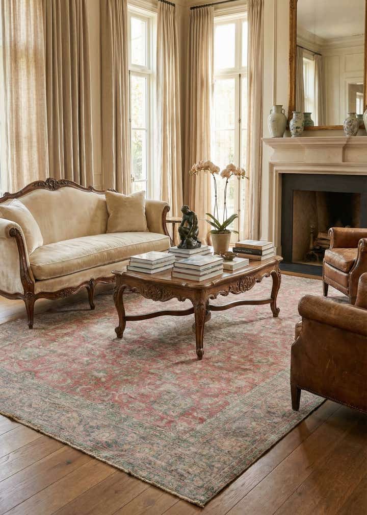 9' 3 x 12' 5 Hand Knotted Ultra Vintage Persian Wool Rug