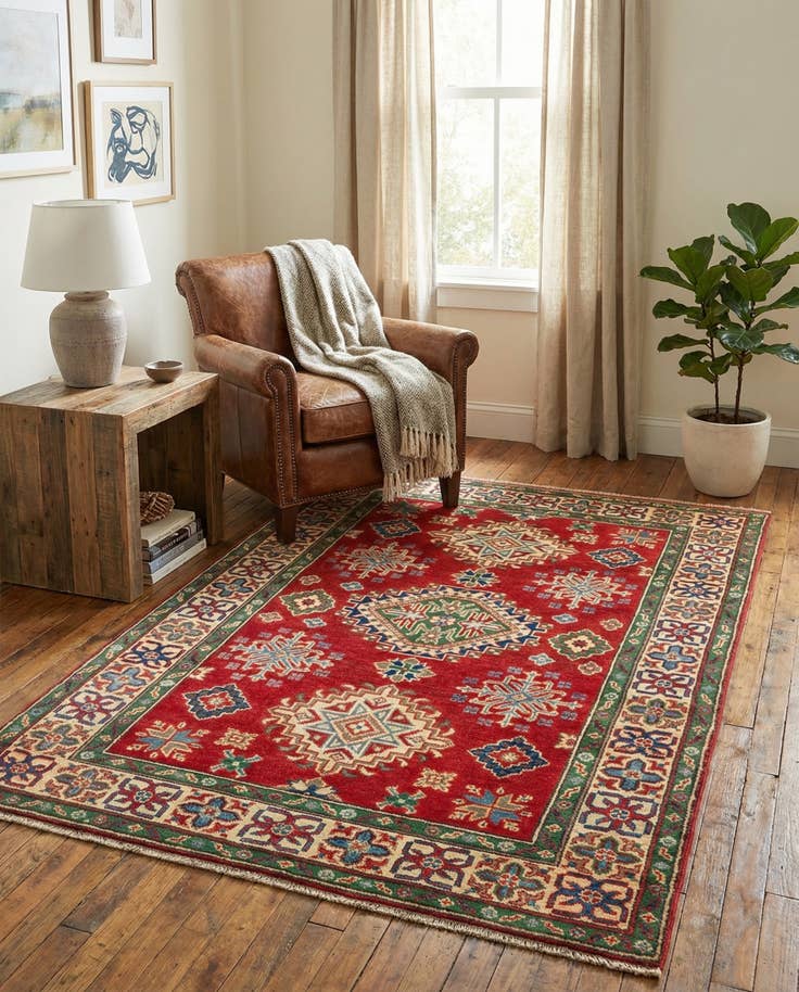 Detail image of 3' 10 x 6' Hand Knotted Kazak Rug