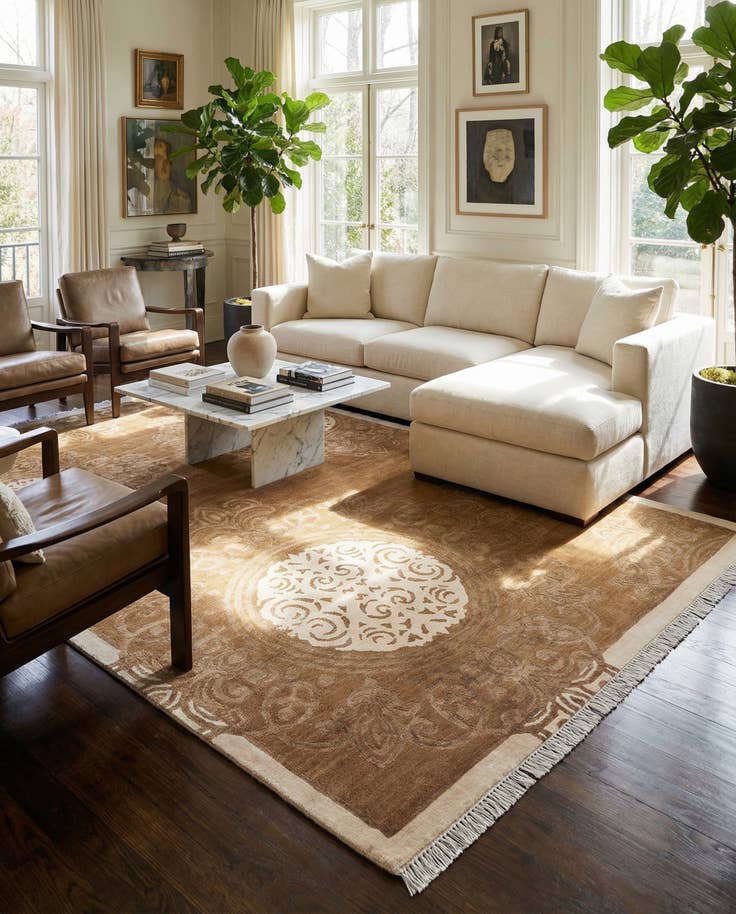 Detail image of 5' 7 x 8' 2 Hand Knotted Darya Wool Rug