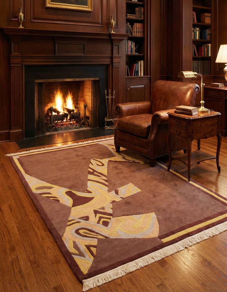 Detail image of 4' 7 x 6' 10  Hand Knotted Nepal Wool Rug