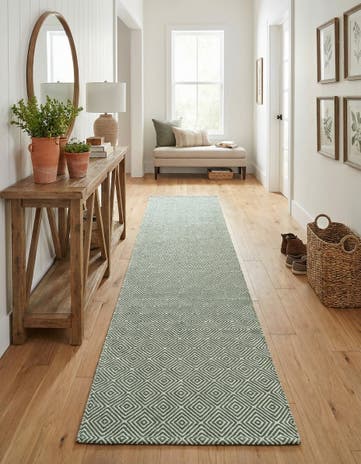 2' 7 x 14' 1 Hand Woven Geo Trellis Flatweave Runner Rug