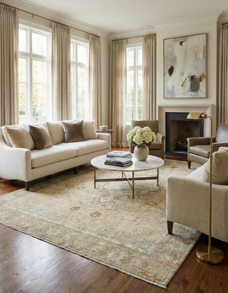 Detail image of 9' 3 x 12' 5  Hand Knotted Ultra Vintage Persian Wool Rug