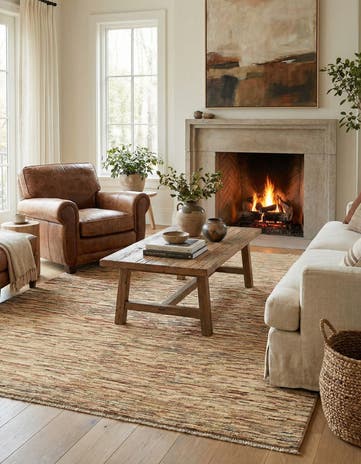 5' 1 x 6' 8 Hand Knotted Gabbeh Wool Rug
