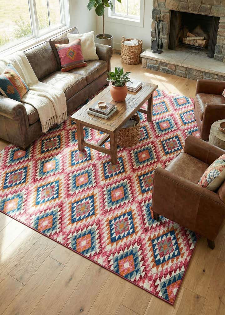 10' x 12' Easy-Clean Southwestern Indoor / Outdoor Rug