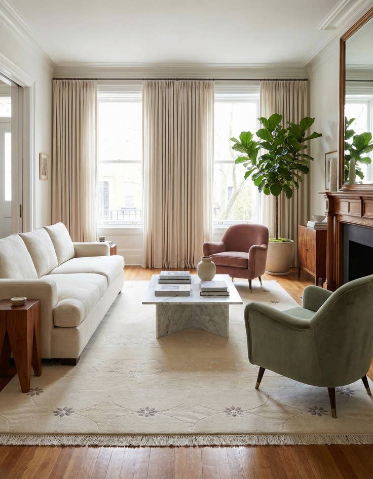 Detail image of 5' 9 x 8'  Hand Knotted Darya Wool Rug