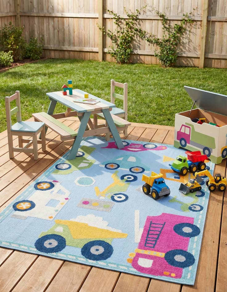 Detail image of  5' 3 x 7' 7  Washable  Indoor / Outdoor Rug