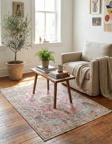 3' 2 x 4' 7 Hand Knotted Ultra Vintage Persian Wool Rug
