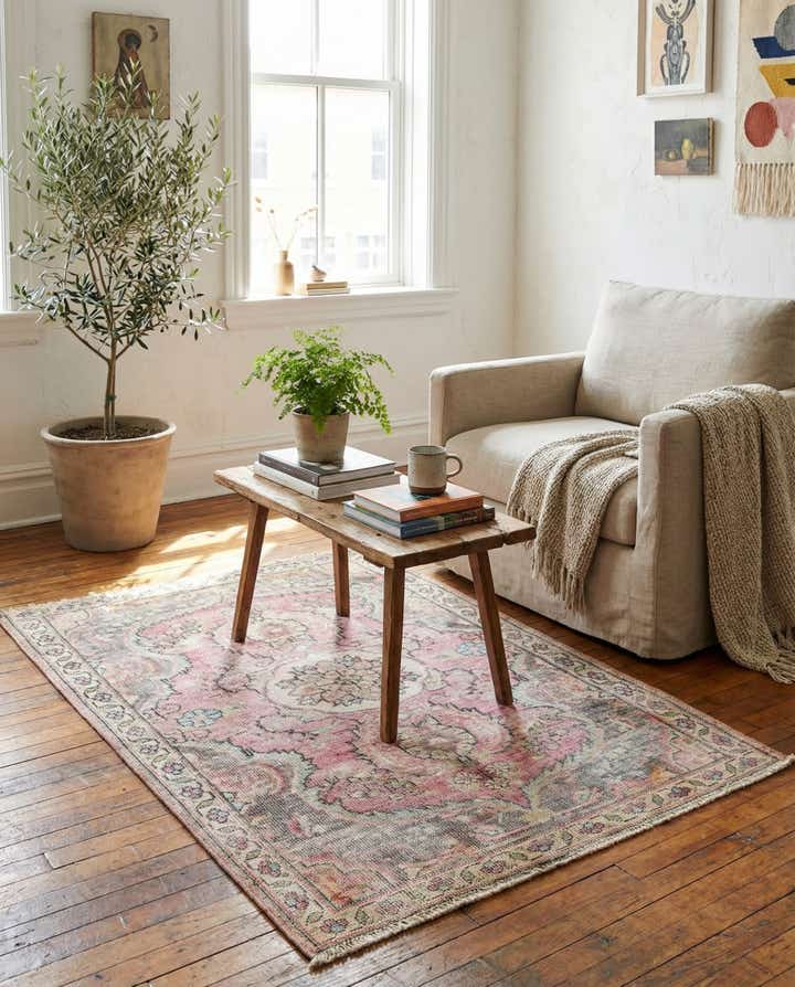 3' 2 x 4' 7 Hand Knotted Ultra Vintage Persian Wool Rug