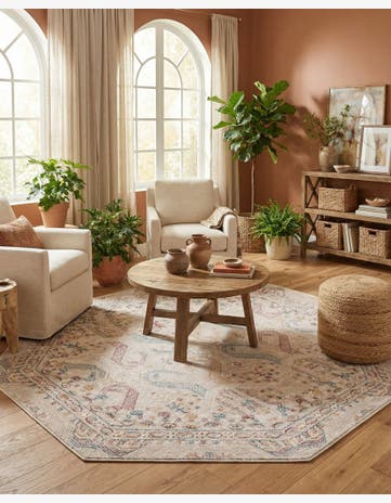 Ivory Deepa Octagon Rug