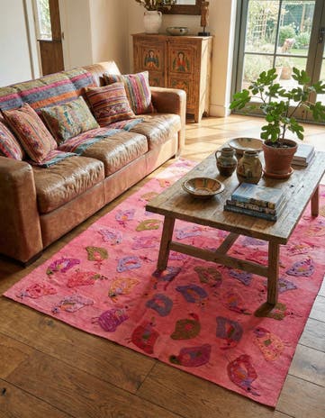 5' 6 x 7' 6 Hand Woven Kilim Suzani Wool Rug