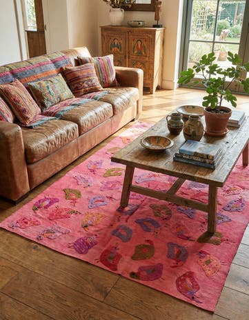 5' 6 x 7' 6 Hand Woven Kilim Suzani Wool Rug