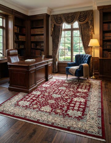 8' 2 x 10' 2 Hand Knotted Indo Tabriz Wool Rug