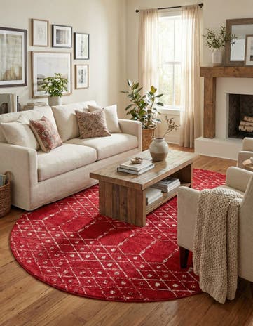 Raspberry Pink Paxon Trellis Oval Rug