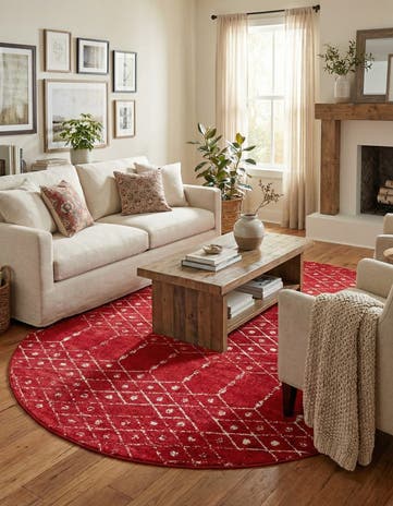Raspberry Pink Paxon Trellis Oval Rug