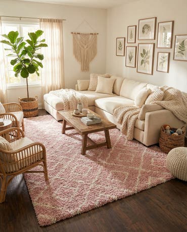  10' 8 x 14' Lattice Shag Rug