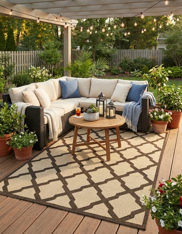 5' x 7' 6 Easy-Clean Lattice Indoor / Outdoor Rug