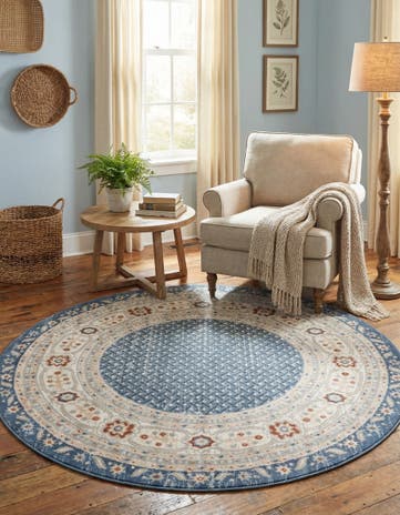 Light Blue Charlotte Round Rug