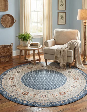 Light Blue Charlotte Round Rug