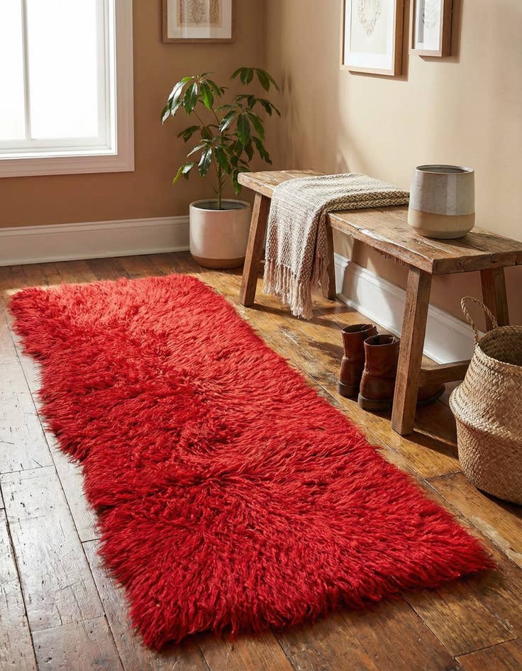 Detail image of 2' x 5'  Hand Knotted Moroccan Wool Runner Rug