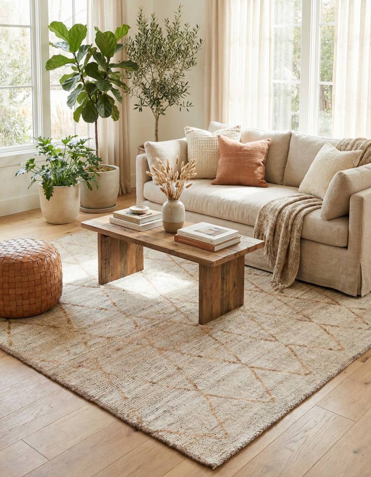 Detail image of 5' 6 x 6' 10  Hand Knotted Moroccan Wool Rug