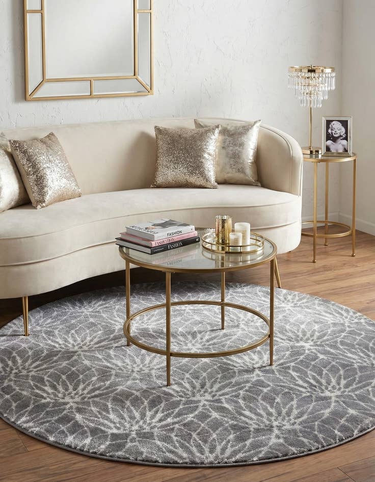 Detail image of  5' 3 x 5' 3  Marilyn Monroe™ Glam Dahlia Round Rug