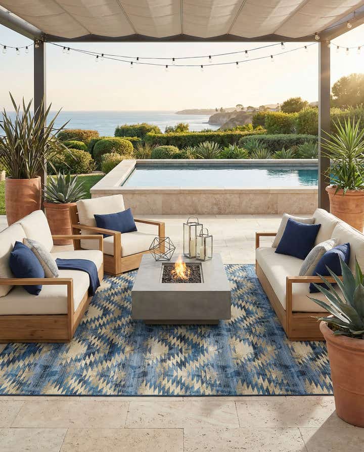 10' x 12' 2 Easy-Clean Modern Indoor / Outdoor Rug