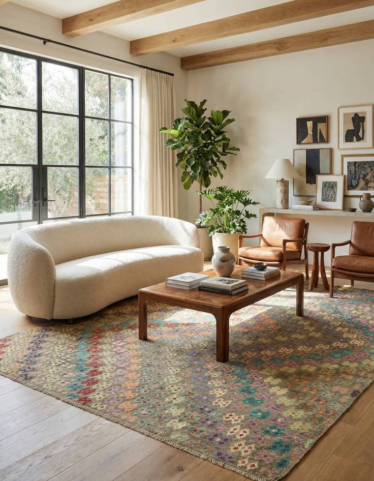 Detail image of 10' 4 x 13'  Hand Woven Kilim Modern Wool Rug