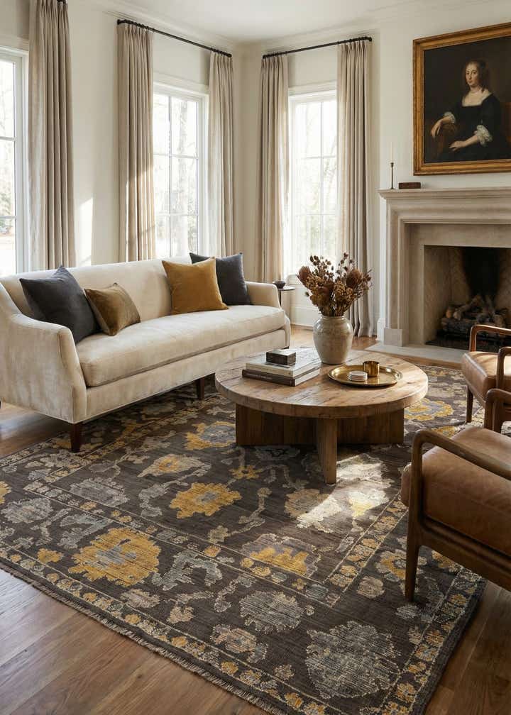 9' x 12' 3 Hand Knotted Oushak Wool Rug