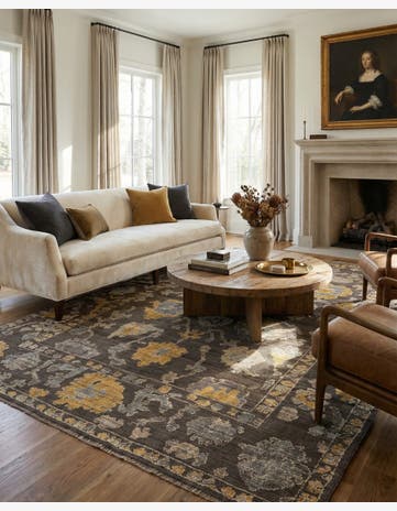 9' x 12' 3 Hand Knotted Oushak Wool Rug