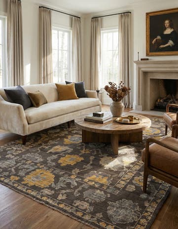 9' x 12' 3 Hand Knotted Oushak Wool Rug