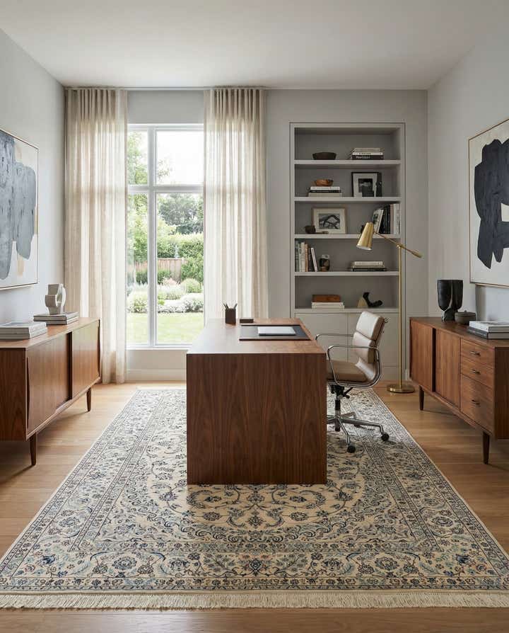 4' 10 x 7' 6 Hand Knotted Nain Rug