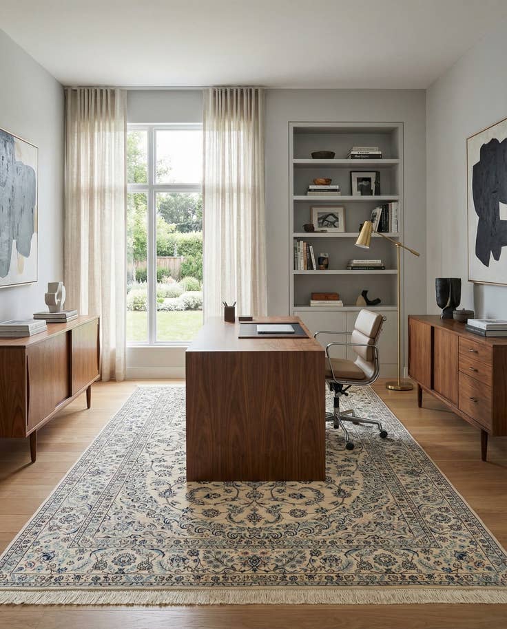 Detail image of 4' 10 x 7' 6 Hand Knotted Nain Rug