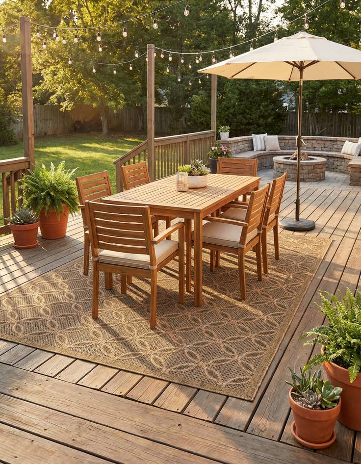 Detail image of 6' x 9'  Washable Trellis Indoor / Outdoor Rug