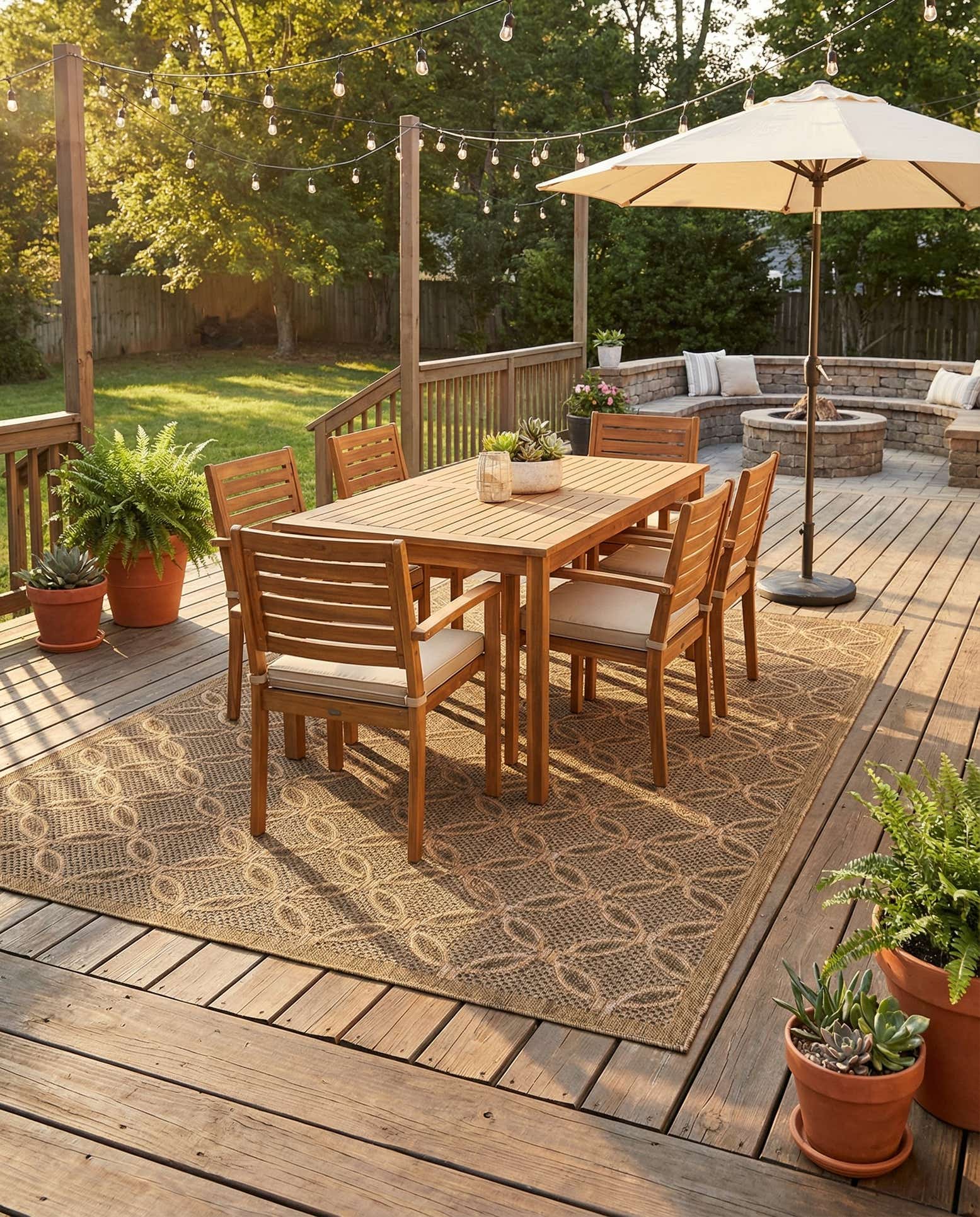 6' x 9' Easy-Clean Trellis Indoor / Outdoor Rug