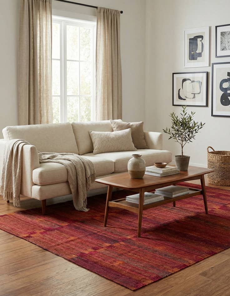 Detail image of 5' 3 x 6' 5  Hand Woven Kilim Modern Wool Rug