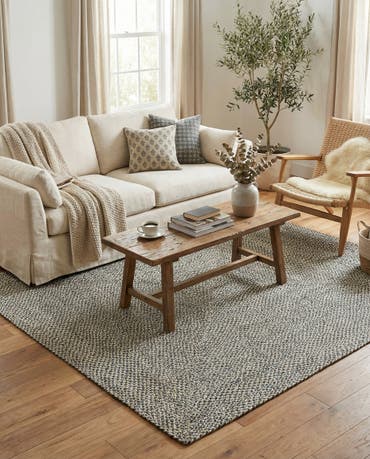  7' 10 x 7' 10  Hand Tweed Braided Jute Square Rug