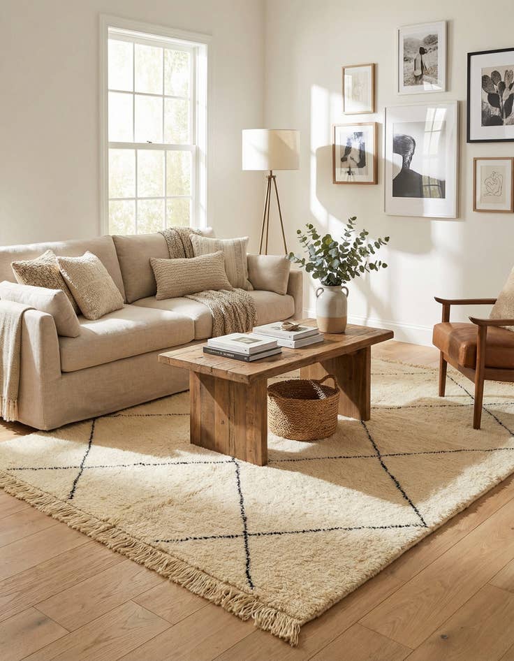 Detail image of 5' 10 x 7' 8  Hand Knotted Moroccan Wool Rug