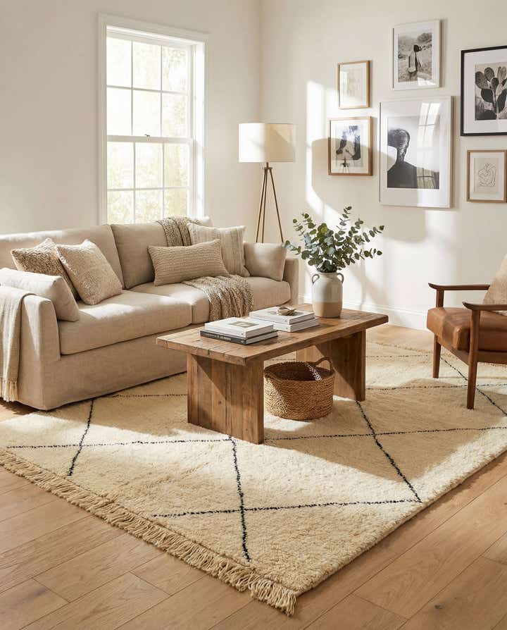 5' 10 x 7' 8 Hand Knotted Moroccan Wool Rug