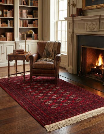 3' 5 x 6' 7 Hand Knotted Afghan Akhche Wool Rug