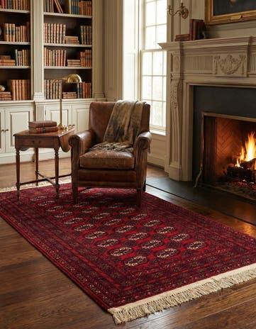 3' 5 x 6' 7 Hand Knotted Afghan Akhche Wool Rug