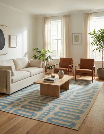 5' 7 x 7' 9 Hand Woven Kilim Modern Wool Rug