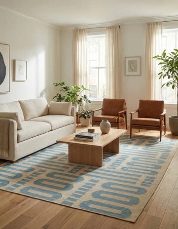 5' 7 x 7' 9 Hand Woven Kilim Modern Wool Rug