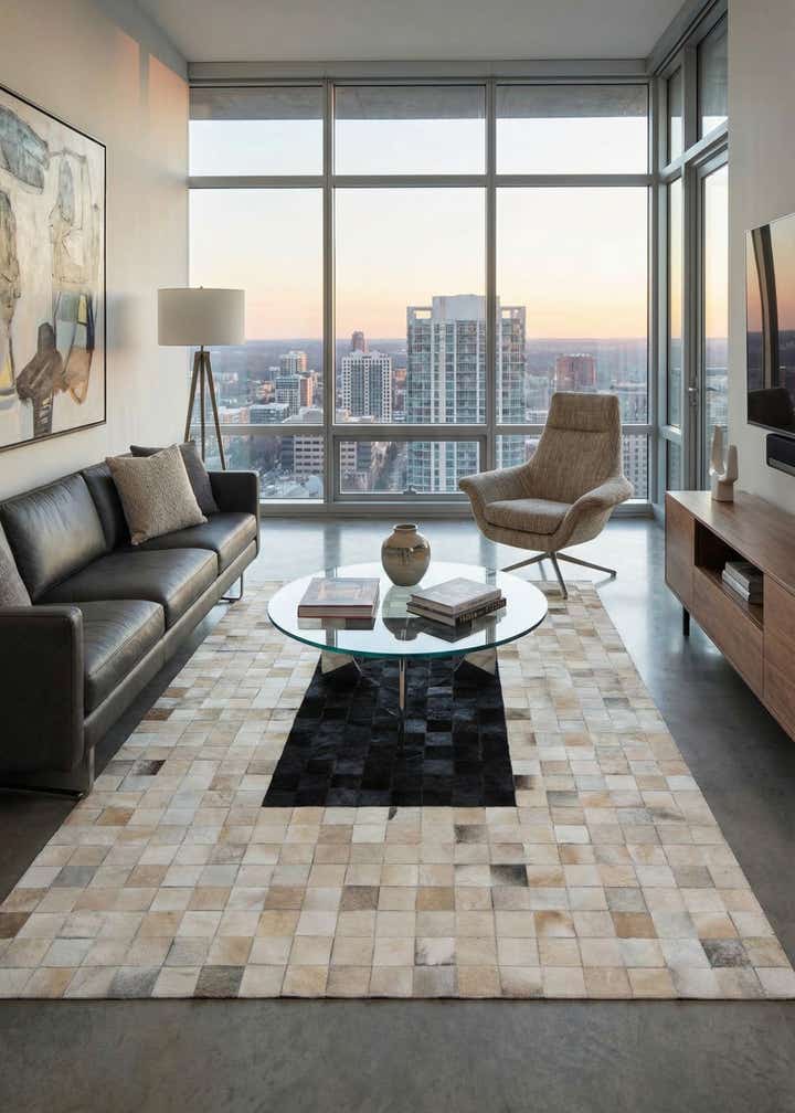 5' x 8' Cowhide Leather Rug