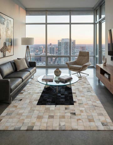 5' x 8' Cowhide Leather Rug